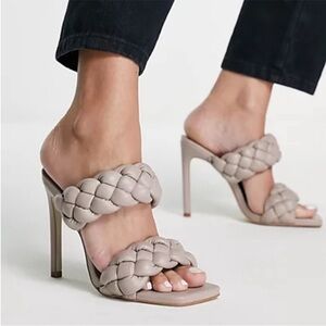 Steve Madden Kenley Heels Braided Sandals Women’s Sz 9 Taupe